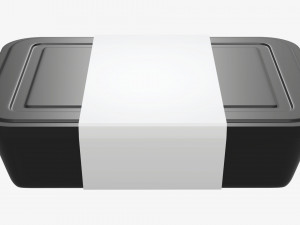 Plastic food container box tray with label mockup 05 3D 模型