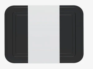 Plastic food container box tray with label mockup 05 3D Model