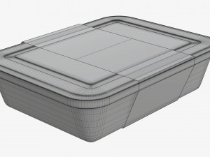 Plastic food container box tray with label mockup 05 3D 模型