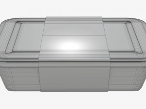 Plastic food container box tray with label mockup 05 3D 模型