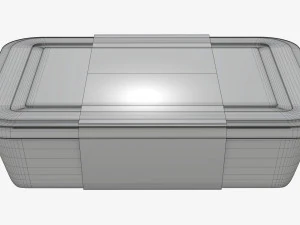 Plastic food container box tray with label mockup 05 3D Model