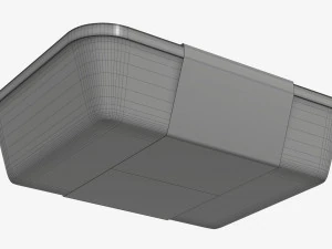 Plastic food container box tray with label mockup 05 3D Model