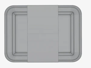 Plastic food container box tray with label mockup 05 3D Model