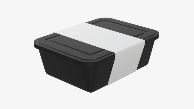 Plastic food container box tray with label mockup 06 Modelo 3D .c4d .max .obj .3ds .fbx .stl .blend 