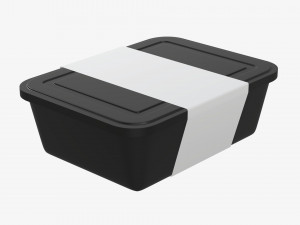 Plastic food container box tray with label mockup 06 Modelo 3D