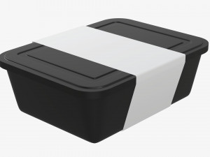 Plastic food container box tray with label mockup 06 Modelo 3D