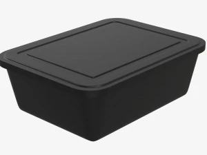 Maqueta de bandeja de caja de contenedor de comida de pl&aacute;stico con etiqueta 06 Modelo 3D