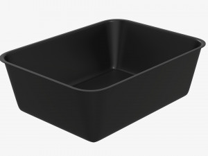 Plastic food container box tray with label mockup 06 Modelo 3D