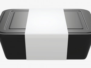 Plastic food container box tray with label mockup 06 Modelo 3D