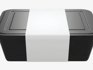 Maqueta de bandeja de caja de contenedor de comida de pl&aacute;stico con etiqueta 06 Modelo 3D