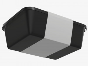 Plastic food container box tray with label mockup 06 Modelo 3D