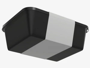 Maqueta de bandeja de caja de contenedor de comida de pl&aacute;stico con etiqueta 06 Modelo 3D