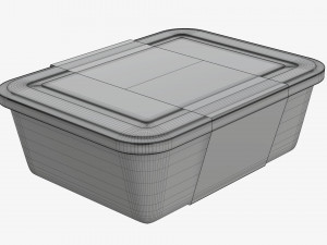 Plastic food container box tray with label mockup 06 Modelo 3D