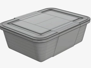 Maqueta de bandeja de caja de contenedor de comida de pl&aacute;stico con etiqueta 06 Modelo 3D