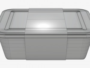 Plastic food container box tray with label mockup 06 Modelo 3D