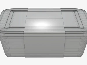 Maqueta de bandeja de caja de contenedor de comida de pl&aacute;stico con etiqueta 06 Modelo 3D