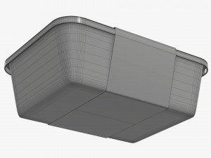 Plastic food container box tray with label mockup 06 Modelo 3D