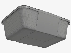Maqueta de bandeja de caja de contenedor de comida de pl&aacute;stico con etiqueta 06 Modelo 3D