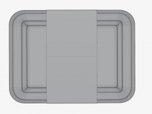 Plastic food container box tray with label mockup 06 Modelo 3D
