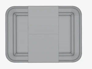 Maqueta de bandeja de caja de contenedor de comida de pl&aacute;stico con etiqueta 06 Modelo 3D