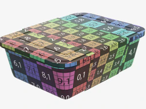 Maqueta de bandeja de caja de contenedor de comida de pl&aacute;stico con etiqueta 06 Modelo 3D