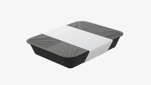 Plastic food container box tray with label mockup 07 Modelo 3D .c4d .max .obj .3ds .fbx .stl .blend 