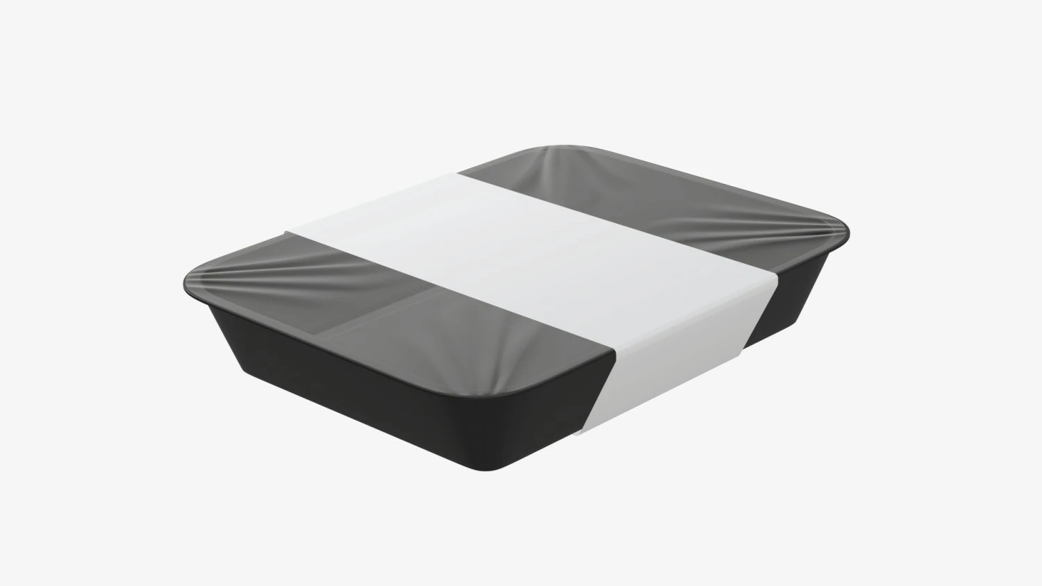 Plastic food container box tray with label mockup 07 3D Model .c4d .max .obj .3ds .fbx .stl .blend 