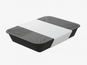 Plastic food container box tray with label mockup 07 Modelo 3D