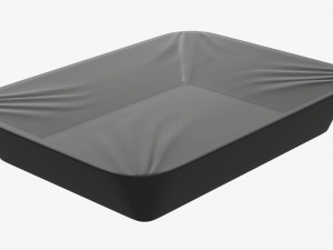 Plastic food container box tray with label mockup 07 Modelo 3D