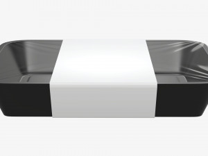 Plastic food container box tray with label mockup 07 Modelo 3D