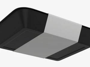 Plastic food container box tray with label mockup 07 3D Model