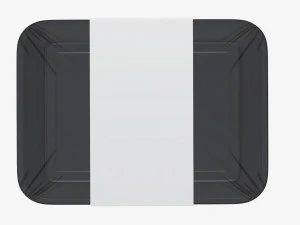 Plastic food container box tray with label mockup 07 3D Model