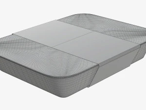 Plastic food container box tray with label mockup 07 3D Model