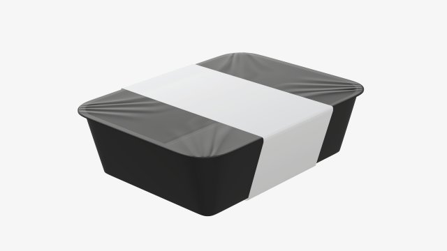Plastic food container box tray with label mockup 08 3Dモデル .c4d .max .obj .3ds .fbx .stl .blend 