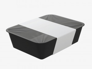 Plastic food container box tray with label mockup 08 Modelo 3D