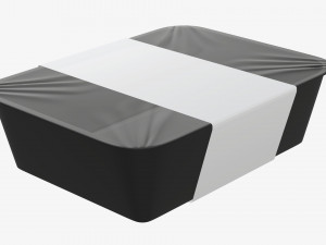 Plastic food container box tray with label mockup 08 3Dモデル