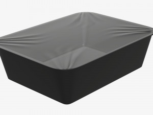 Plastic food container box tray with label mockup 08 3Dモデル