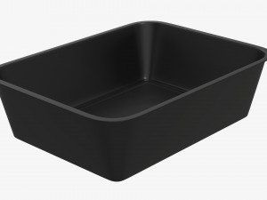 Plastic food container box tray with label mockup 08 3Dモデル