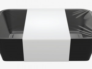 Plastic food container box tray with label mockup 08 3Dモデル