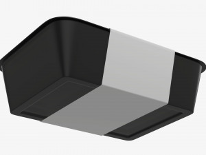 Plastic food container box tray with label mockup 08 3Dモデル