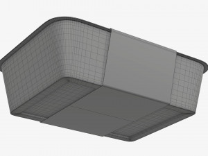 Plastic food container box tray with label mockup 08 3Dモデル