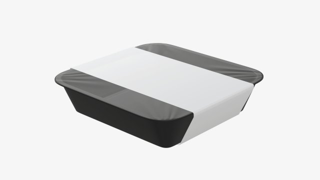 Plastic food container box tray with label mockup 09 3D Model .c4d .max .obj .3ds .fbx .stl .blend 