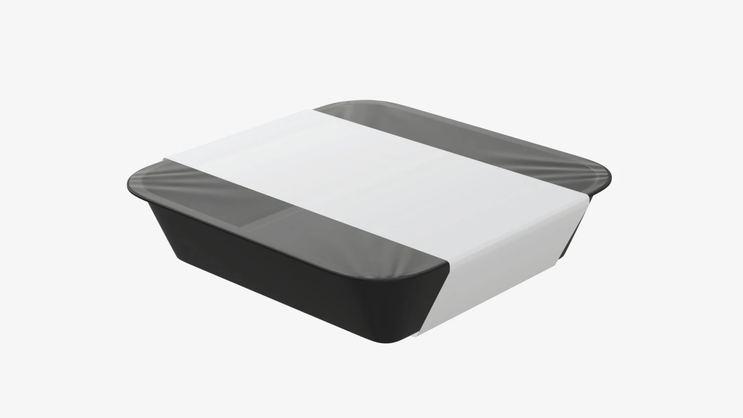 Plastic food container box tray with label mockup 09 3D Model .c4d .max .obj .3ds .fbx .stl .blend 