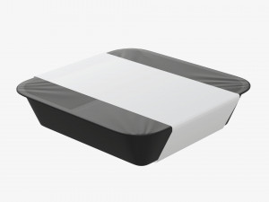 Plastic food container box tray with label mockup 09 Modelo 3D