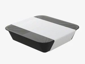 Plastikowa taca na pojemniki na żywność z makietą etykiety 09 Model 3D