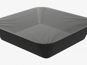 Plastic food container box tray with label mockup 09 3D Model