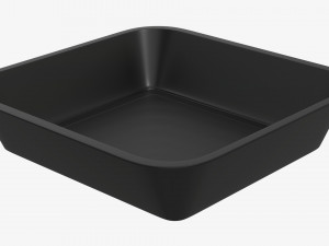 Plastic food container box tray with label mockup 09 3D Model
