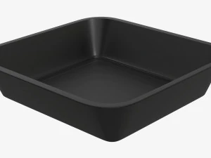 Plastic food container box tray with label mockup 09 3D Model