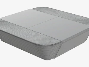 Plastic food container box tray with label mockup 09 3D Model