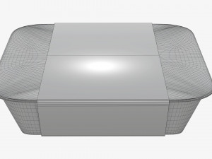 Plastic food container box tray with label mockup 09 3D Model